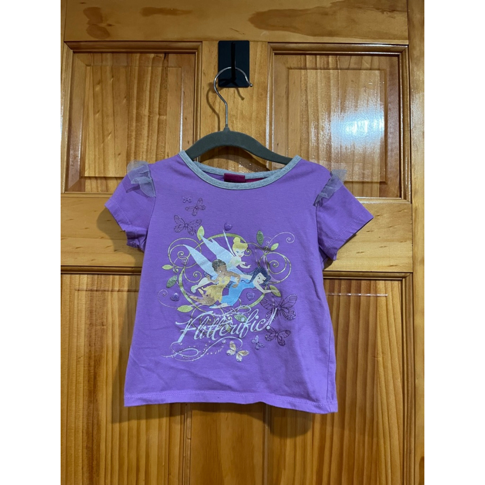 Vintage Tinker-bell Disney Purple Short Sleeve Fairy Shirt Size 24 Months